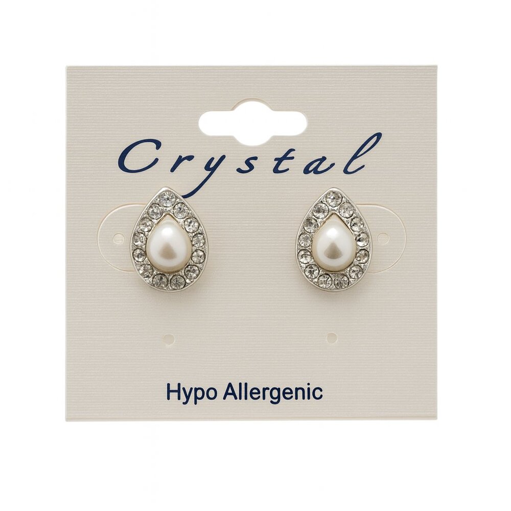 NEW Crystal & Faux Pearl Earrings Hypo Allergenic